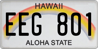 HI license plate EEG801
