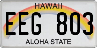 HI license plate EEG803