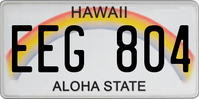 HI license plate EEG804