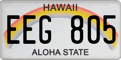 HI license plate EEG805