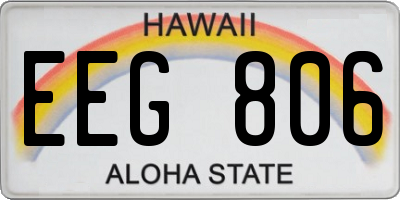 HI license plate EEG806