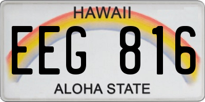HI license plate EEG816