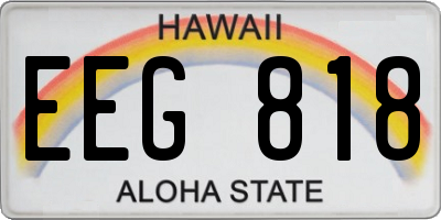 HI license plate EEG818