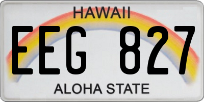 HI license plate EEG827