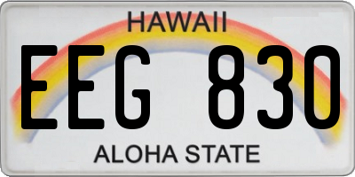 HI license plate EEG830
