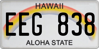 HI license plate EEG838