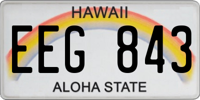 HI license plate EEG843