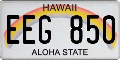 HI license plate EEG850