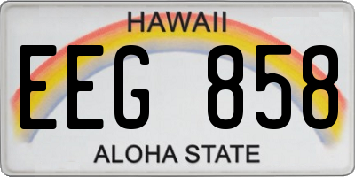 HI license plate EEG858