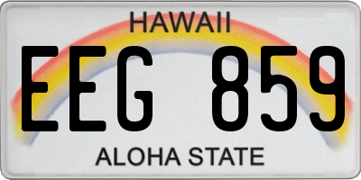 HI license plate EEG859