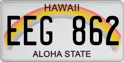 HI license plate EEG862