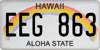 HI license plate EEG863