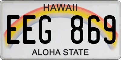 HI license plate EEG869