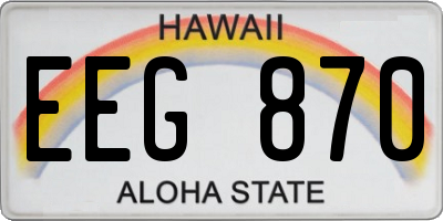 HI license plate EEG870