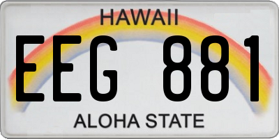 HI license plate EEG881