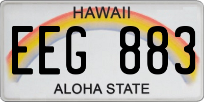 HI license plate EEG883