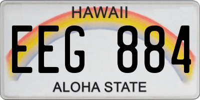 HI license plate EEG884