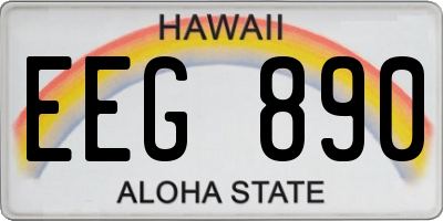 HI license plate EEG890