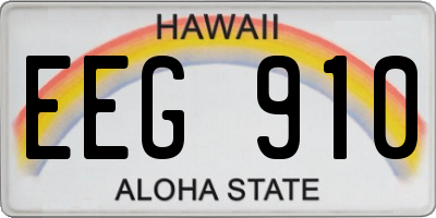 HI license plate EEG910