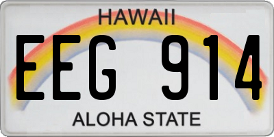 HI license plate EEG914