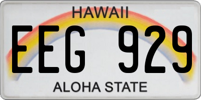 HI license plate EEG929