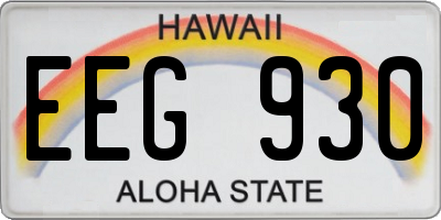 HI license plate EEG930