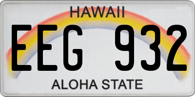 HI license plate EEG932