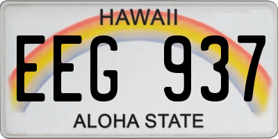 HI license plate EEG937