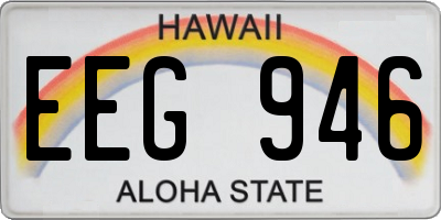 HI license plate EEG946