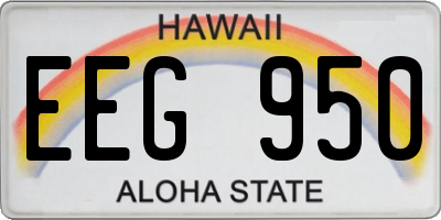 HI license plate EEG950