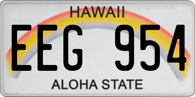 HI license plate EEG954