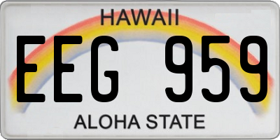 HI license plate EEG959