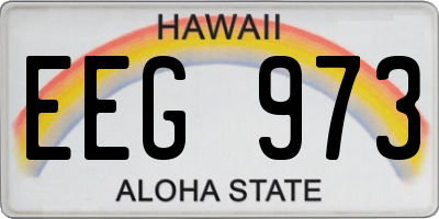HI license plate EEG973