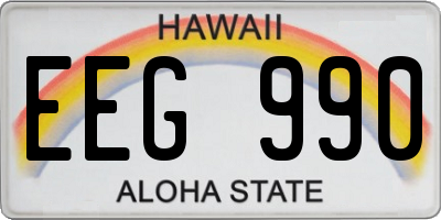 HI license plate EEG990