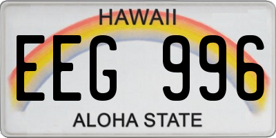 HI license plate EEG996