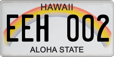 HI license plate EEH002