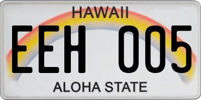 HI license plate EEH005