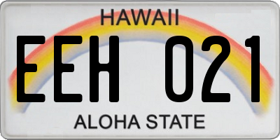 HI license plate EEH021