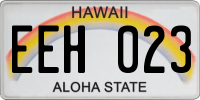 HI license plate EEH023