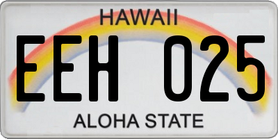 HI license plate EEH025