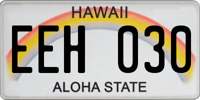 HI license plate EEH030