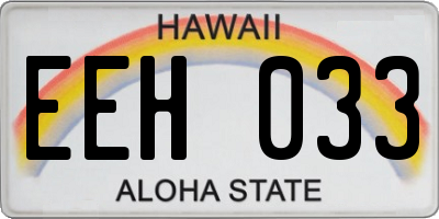 HI license plate EEH033