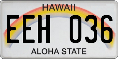 HI license plate EEH036