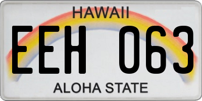 HI license plate EEH063