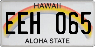 HI license plate EEH065
