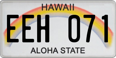 HI license plate EEH071