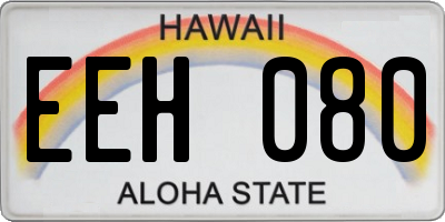 HI license plate EEH080