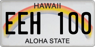 HI license plate EEH100