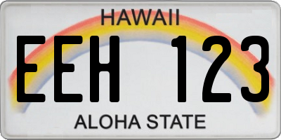 HI license plate EEH123