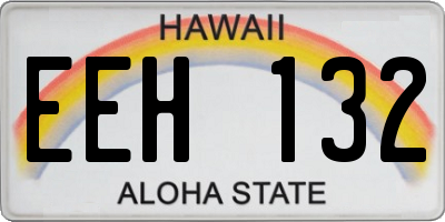 HI license plate EEH132